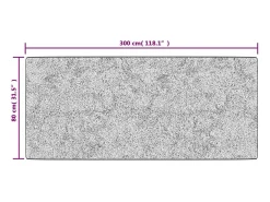 Alfombra lavable antideslizante gris 80x300 cm