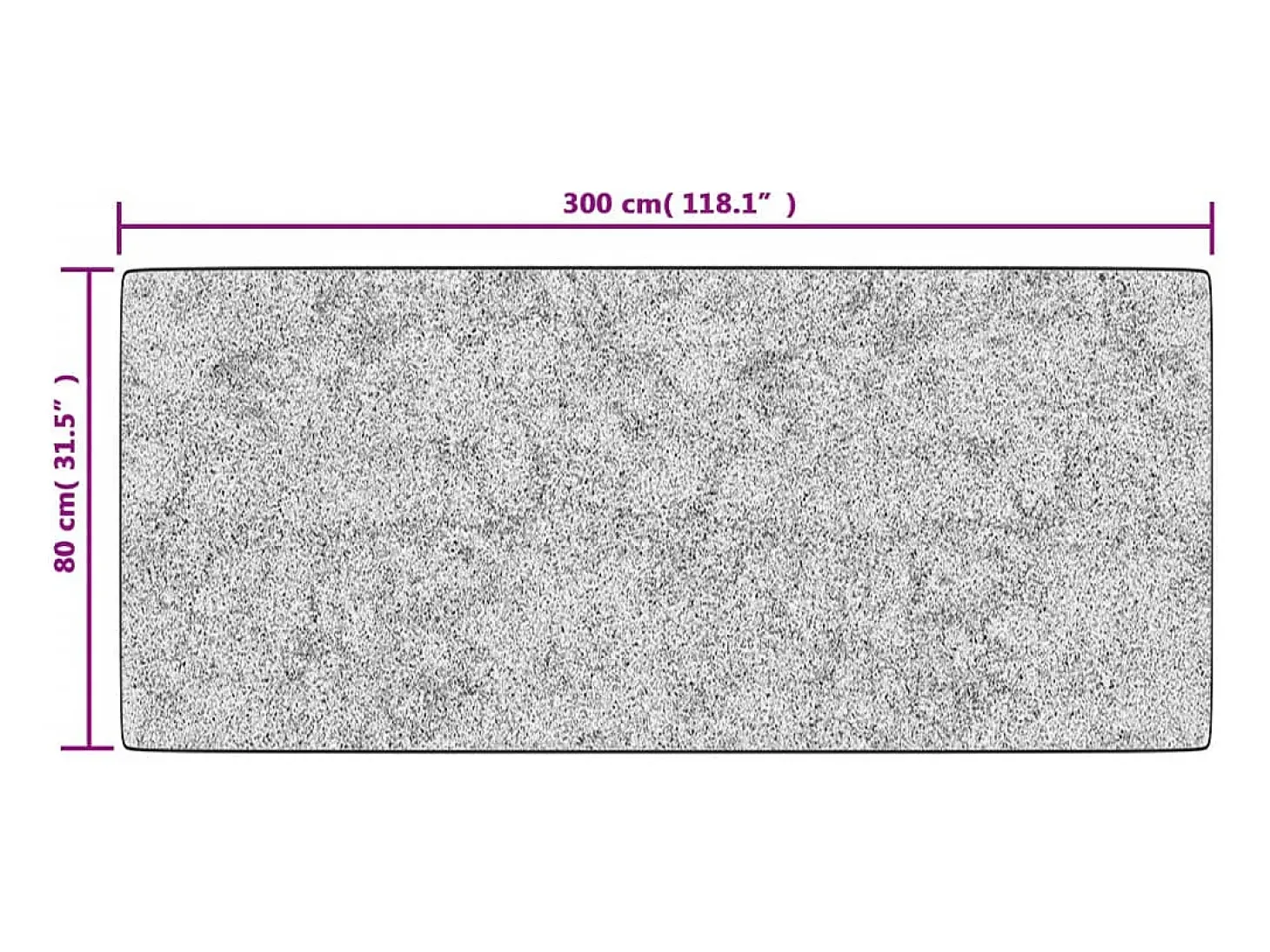 Alfombra lavable antideslizante gris 80x300 cm