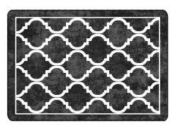 Alfombra lavable antideslizante negro y blanco 160x230 cm