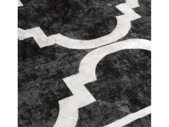 Alfombra lavable antideslizante negro y blanco 160x230 cm