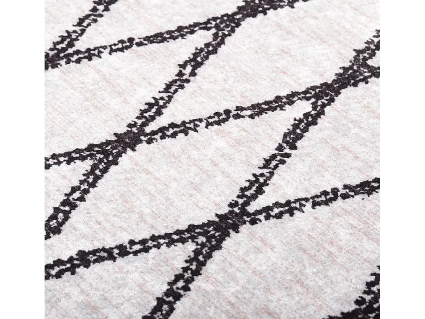 Alfombra lavable antideslizante negro y blanco 160x230 cm ES26529