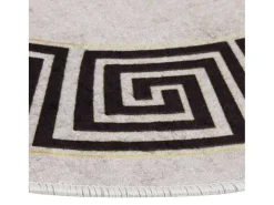 Alfombra lavable antideslizante beige claro φ120 cm ES26940