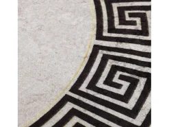 Alfombra lavable antideslizante beige claro φ120 cm ES26940