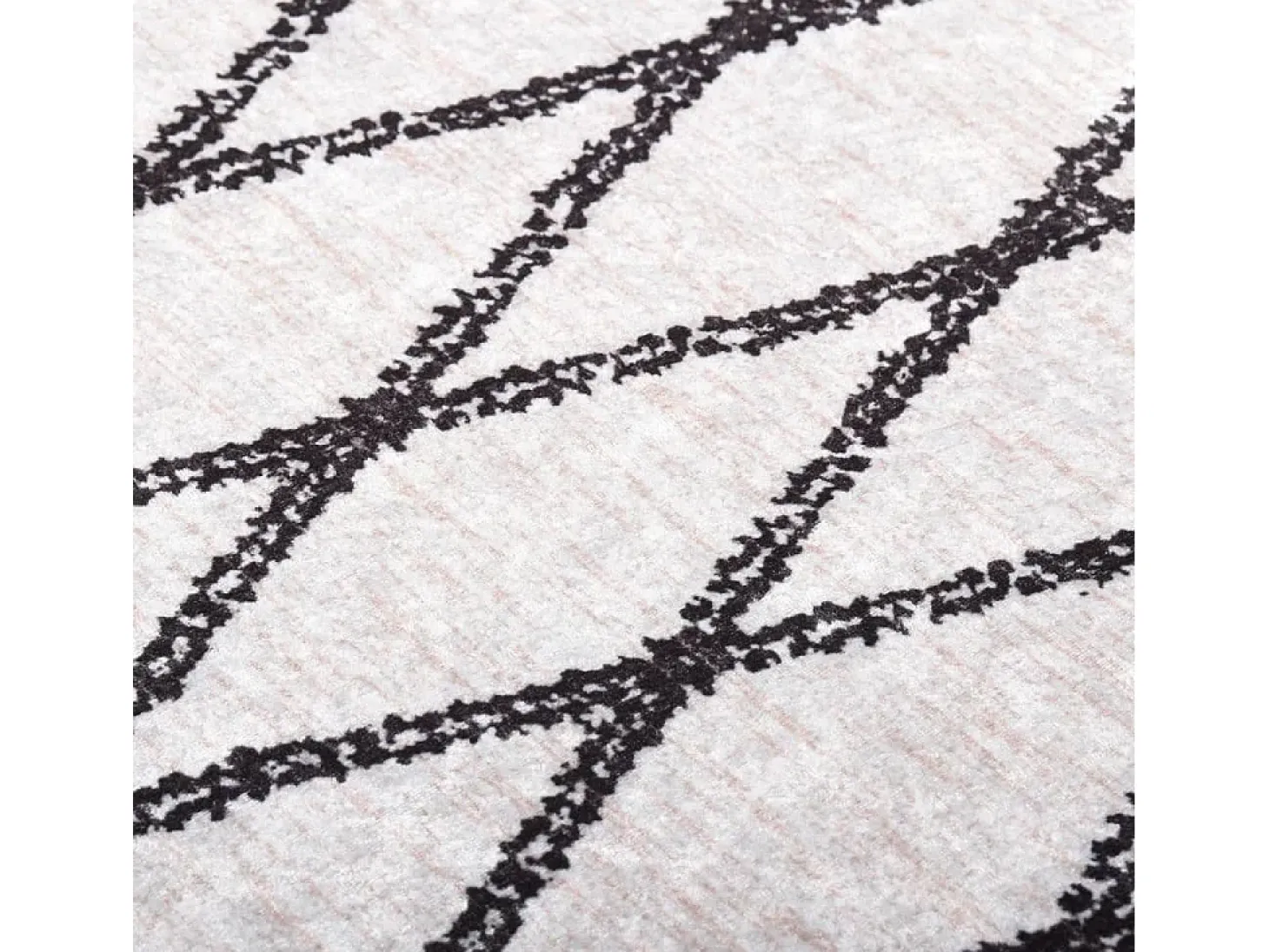 Alfombra lavable antideslizante negro y blanco 190x300 cm ES61815