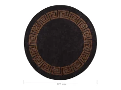 Alfombra lavable antideslizante negro y dorado φ120 cm ES82905