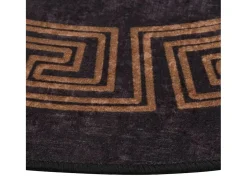 Alfombra lavable antideslizante negro y dorado φ120 cm ES82905