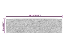 Alfombra lavable antideslizante gris antracita 80x300 cm