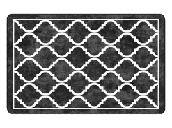 Alfombra lavable antideslizante negro y blanco 190x300 cm ES35605