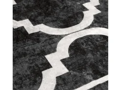 Alfombra lavable antideslizante negro y blanco 120x180 cm