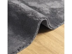 Alfombra lavable de pelo corto suave HUARTE antracita 140x200 cm
