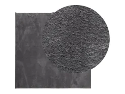 Alfombra lavable de pelo corto suave HUARTE antracita 160x160 cm