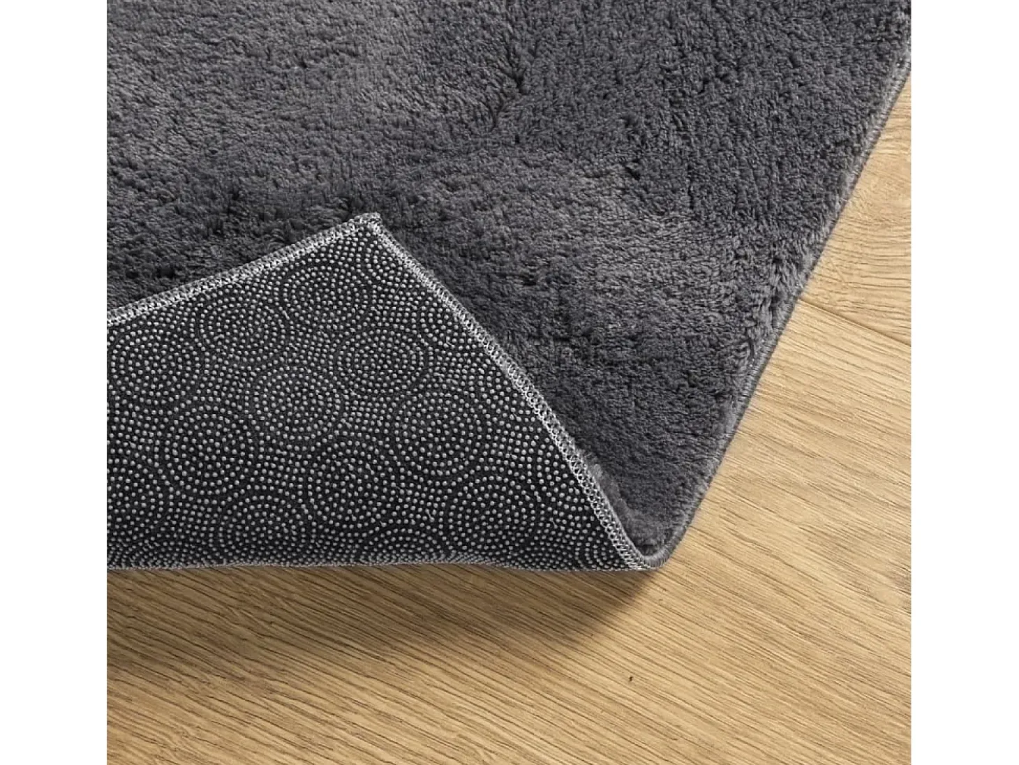 Alfombra lavable de pelo corto suave HUARTE antracita 240x240 cm