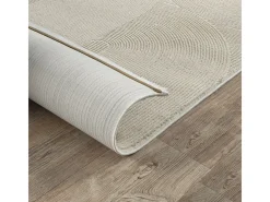 Alfombra Lima diseño salón estilo moderno arco, beige claro, 80 x 150 cm