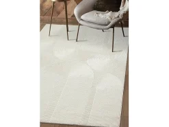 Alfombra Lima diseño salón estilo moderno arco, crema, 80 x 150 cm