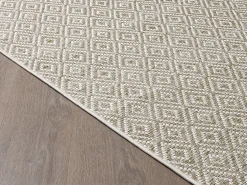 Alfombra Maldive Exterior Boho Diamante, Marrón, 80 x 250 cm
