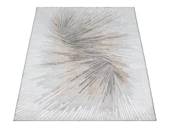 Alfombra Mila Brillante Diseño Abstracto, Gris, 140 x 200 cm