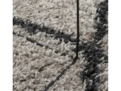 Alfombra moderna de pelo largo en beige y antracita Ø 120 cm