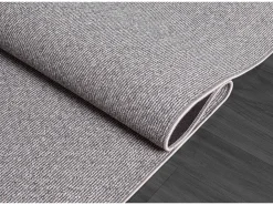 Alfombra Natal moderna uni, antimanchas, Gris, 80 cm redondo