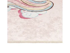 Alfombra niños lavable antideslizante unicornio rosa 160x230 cm
