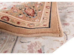 Alfombra oriental tejida con ribete 50x80 cm Beige Dolna