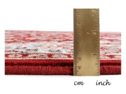 Alfombra oriental tejida con ribete 133x133 cm Rojo Dolna