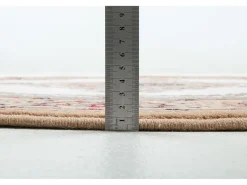 Alfombra oriental tejida con ribete 200x200 cm Beige Dolna