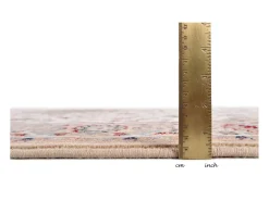 Alfombra oriental tejida con ribete 200x300 cm Beige Dolna