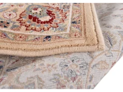 Alfombra oriental tejida con ribete 80x250 cm Beige Dolna