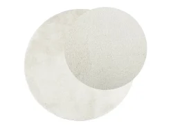 Alfombra OVIEDO de pelo corto color crema Ø 120 cm