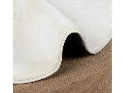 Alfombra OVIEDO de pelo corto color crema Ø 200 cm