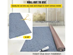 Alfombra para Interior y Exterior SucceBuy, 1,8 x 4 m, Alfombra Marina Gris, Antideslizante para Interior/Exterior