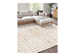 Alfombra para Salón SucceBuy, 1,5 x 2,4 m, Alfombra Grande para Dormitorio Lavable y Antideslizante, Suave y Cómoda, Estilo Moderno, para Dormitorio, Beige
