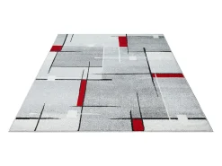 Alfombra Pearl Salón morno Pelo corto, Gris Rojo, 120 x 160 cm