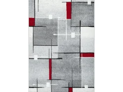 Alfombra Pearl Salón morno Pelo corto, Gris Rojo, 80 x 140 cm