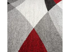 Alfombra Pearl Salón morno Corte contorno, Gris Rojo, 140 x 200 cm