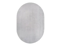Alfombra pelo corto lavable antideslizante - Gris - 140 x 200 oval cm - RELAX
