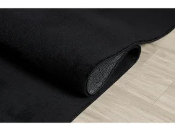 Alfombra pelo corto lavable antideslizante - Negro - 80 x 150 cm - RELAX