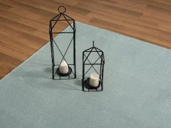 Alfombra pelo corto lavable antideslizante - Azul - 120 x 160 cm - RELAX