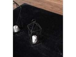 Alfombra pelo corto lavable antideslizante - Negro - 200 cm Redondo - RELAX