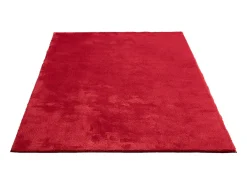 Alfombra pelo corto lavable antideslizante - Rojo - 160 x 220 cm - RELAX