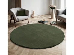 Alfombra pelo corto lavable antideslizante - Bosque - 200 cm Redondo - RELAX