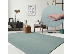 Alfombra pelo corto lavable antideslizante - Azul - 140 x 200 cm - RELAX