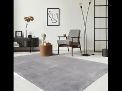 Alfombra pelo corto lavable antideslizante - Gris - 60 x 110 cm - RELAX