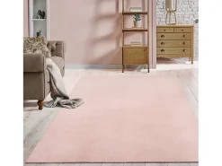 Alfombra pelo corto lavable antideslizante - Rosa - 240 x 340 cm - RELAX