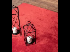 Alfombra pelo corto lavable antideslizante - Rojo - 60 x 110 cm - RELAX
