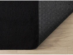 Alfombra pelo corto lavable antideslizante - Negro - 120 x 160 cm - RELAX