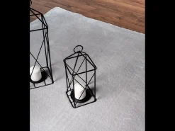 Alfombra pelo corto lavable antideslizante - Gris - 200 cm Redondo - RELAX