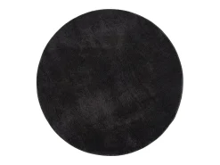 Alfombra pelo corto lavable antideslizante - Negro - 160 cm Redondo - RELAX