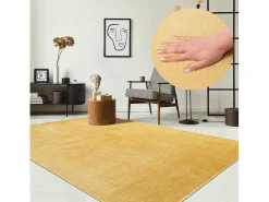 Alfombra pelo corto lavable antideslizante - Oro - 80 x 150 cm - RELAX