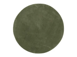 Alfombra pelo corto suave lavable HUARTE verde bosque Ø 80 cm ES64134